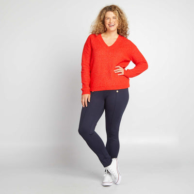 Pantalon legging avec boutons dor s Bleu