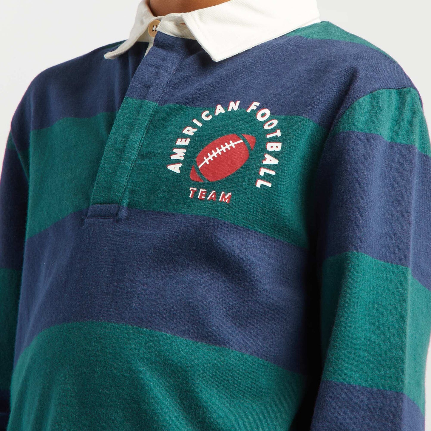 Polo en jersey   manches longues Vert/bleu marine