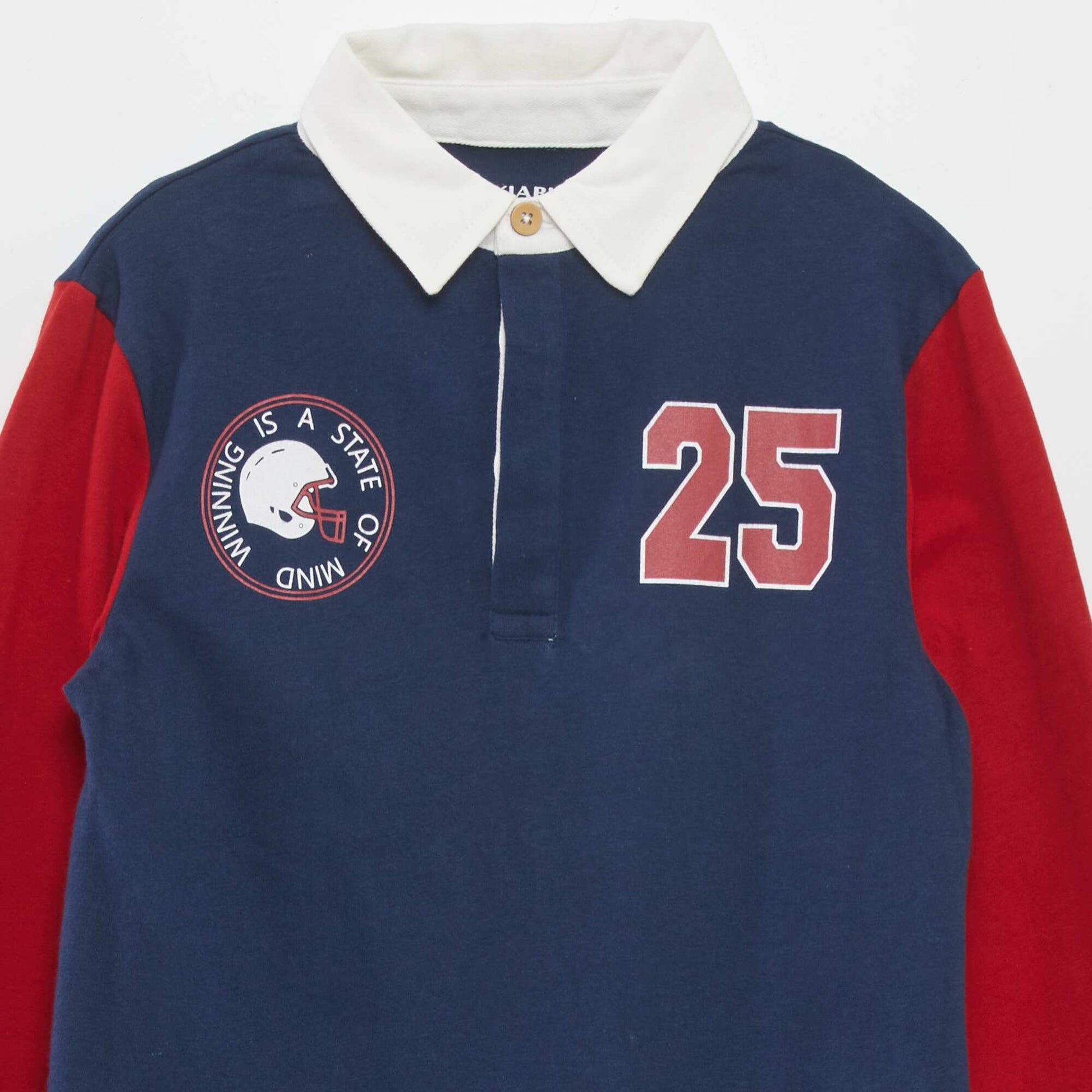 Polo en jersey manches longues Bleu rouge