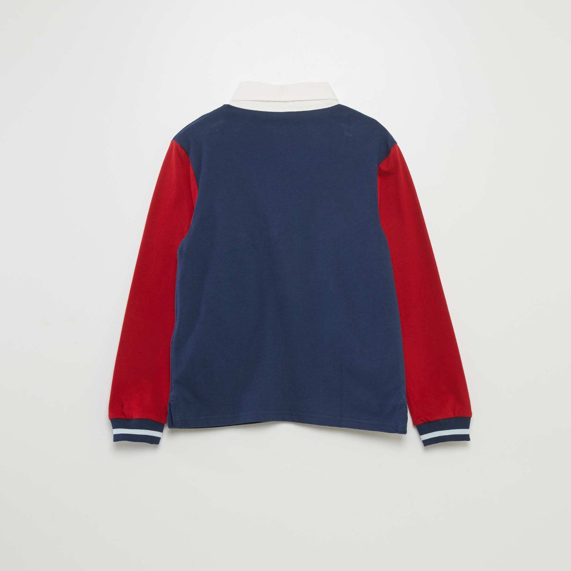 Polo en jersey manches longues Bleu rouge
