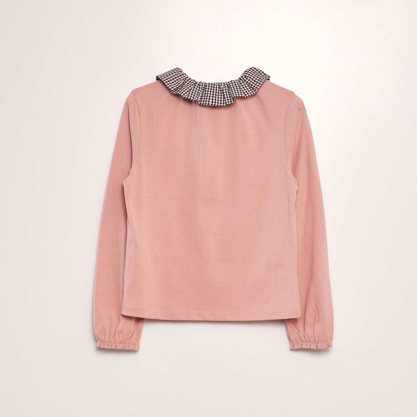 T-shirt en jersey col collerette Rose