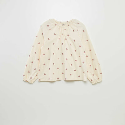 Blouse motif Beige