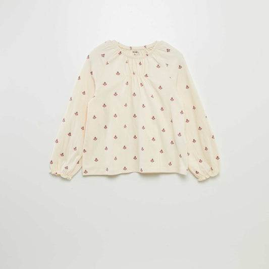 Blouse   motif Beige