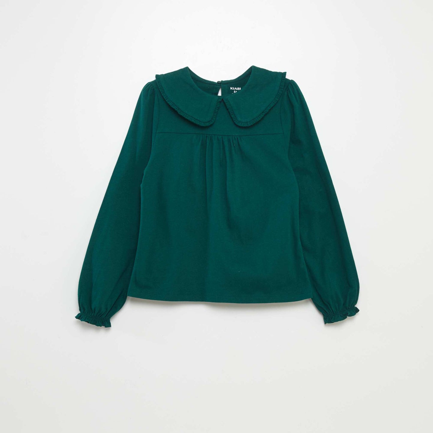 Tee-shirt avec col claudine Vert sapin