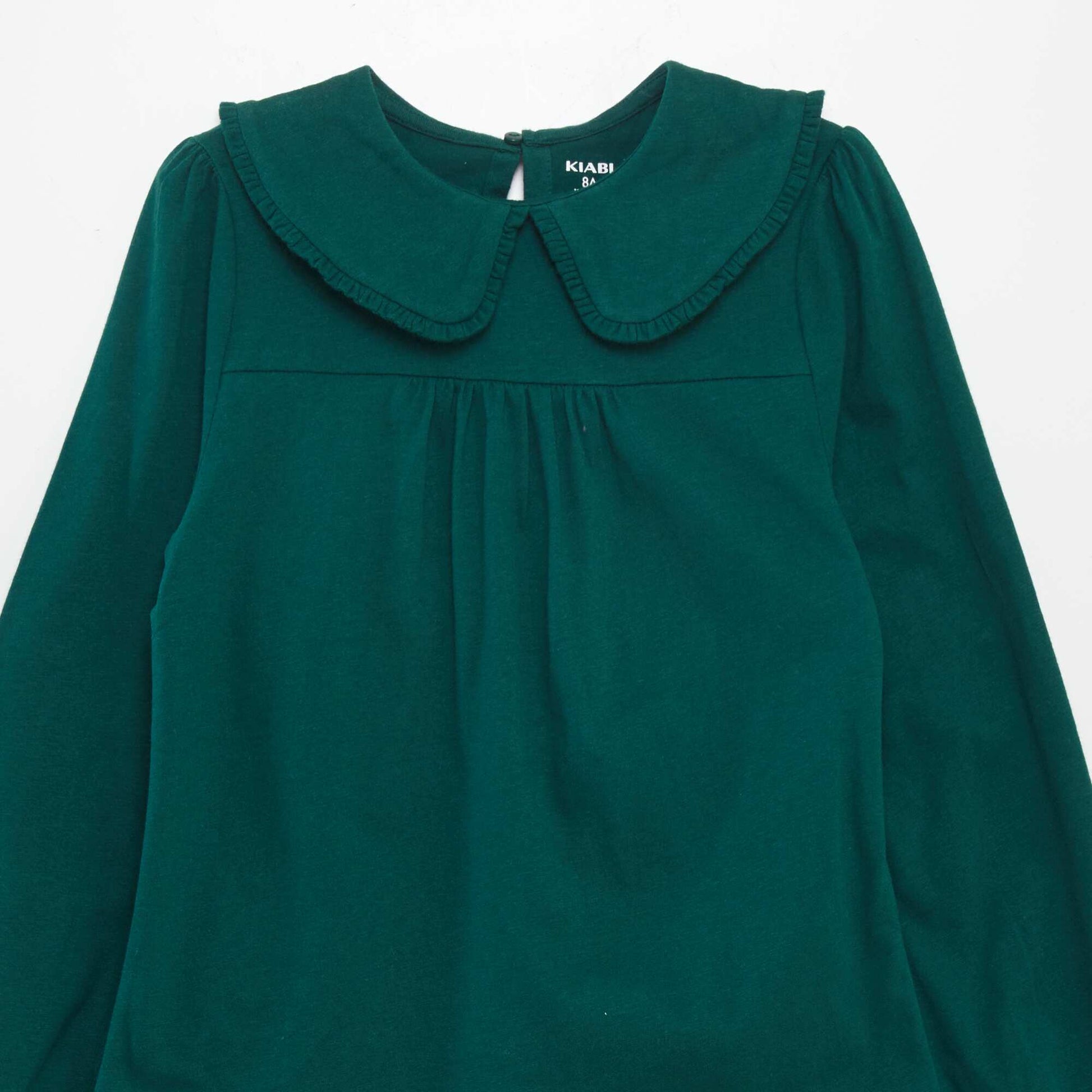 Tee-shirt avec col claudine Vert sapin