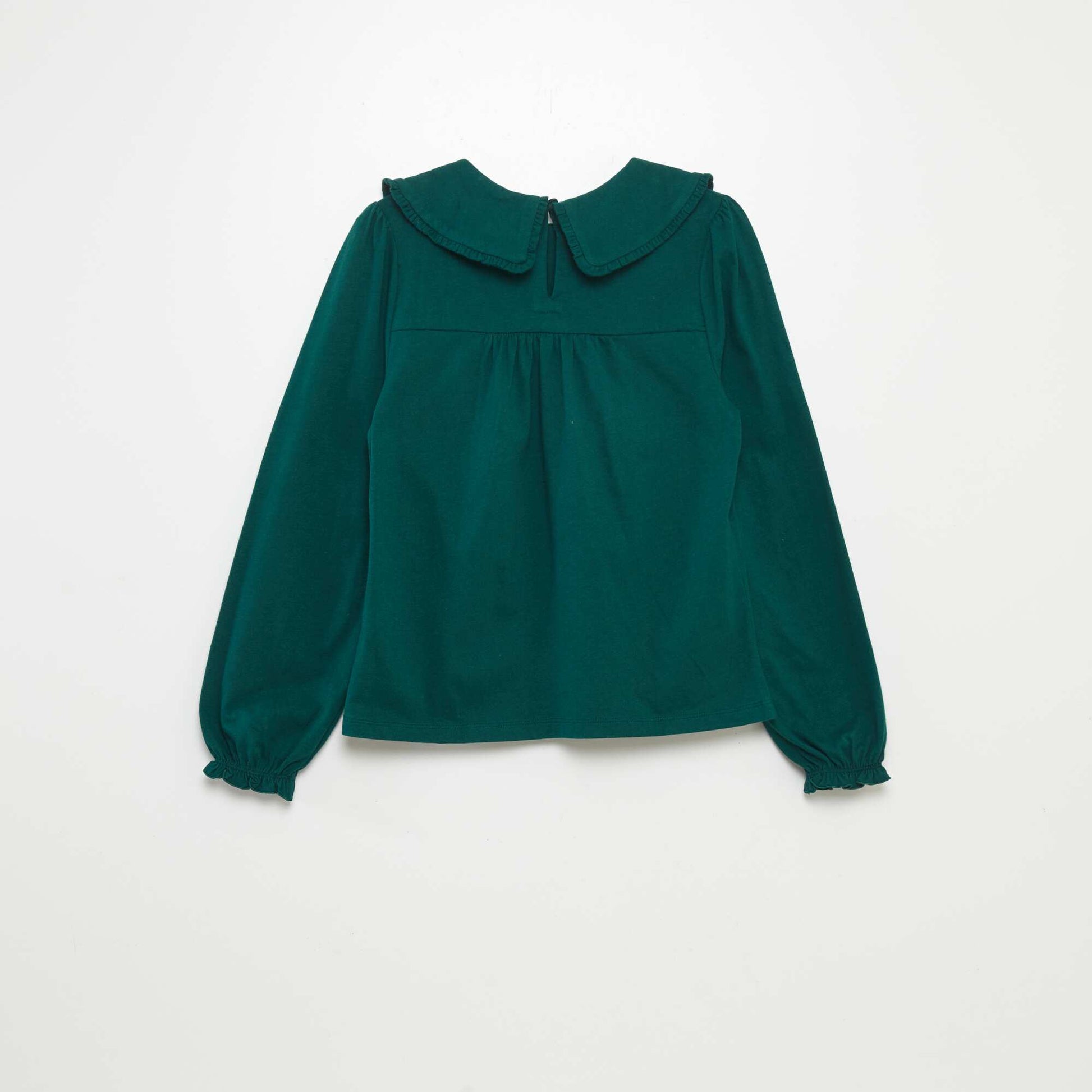 Tee-shirt avec col claudine Vert sapin