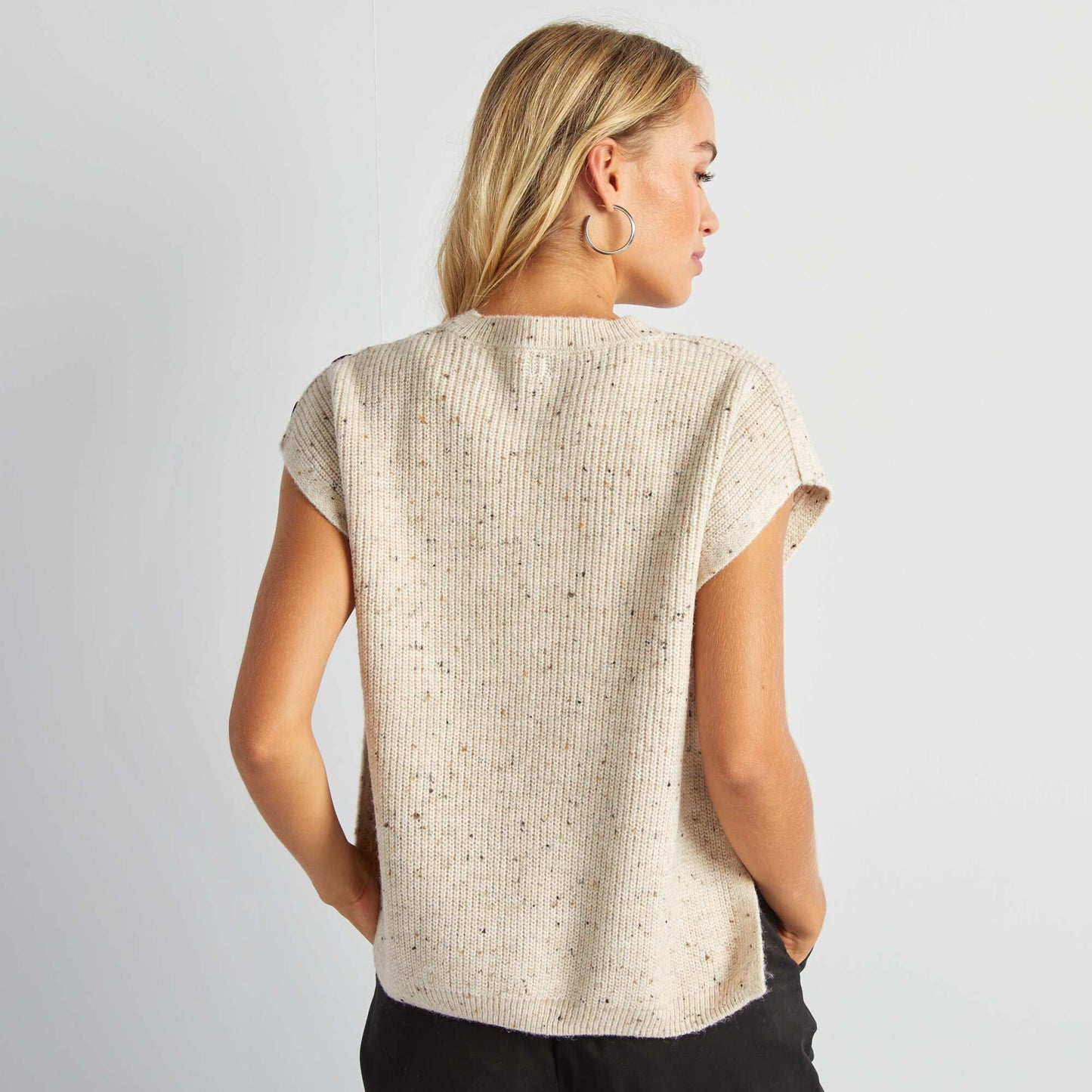 Pull sans manches Beige