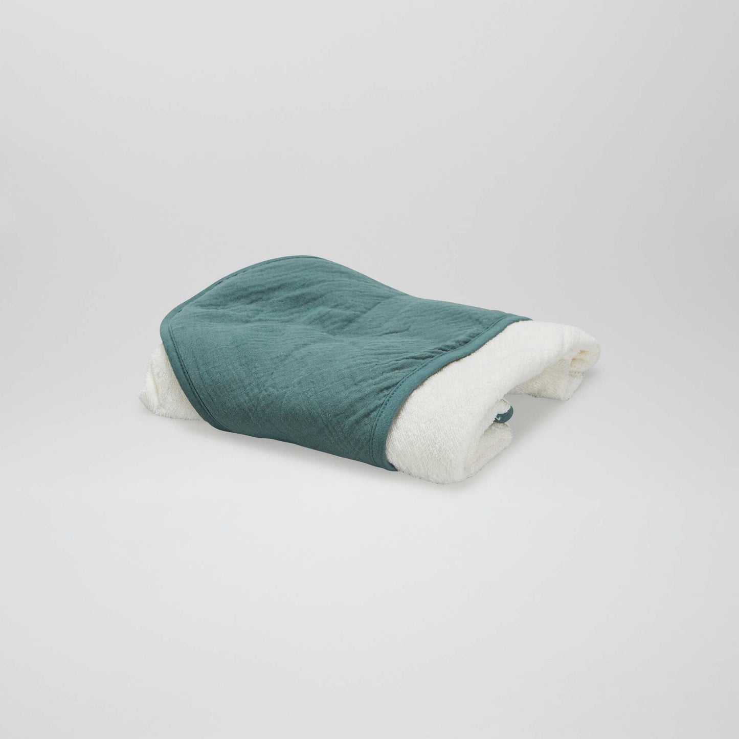 Cape de bain en  ponge et gaze de coton Vert