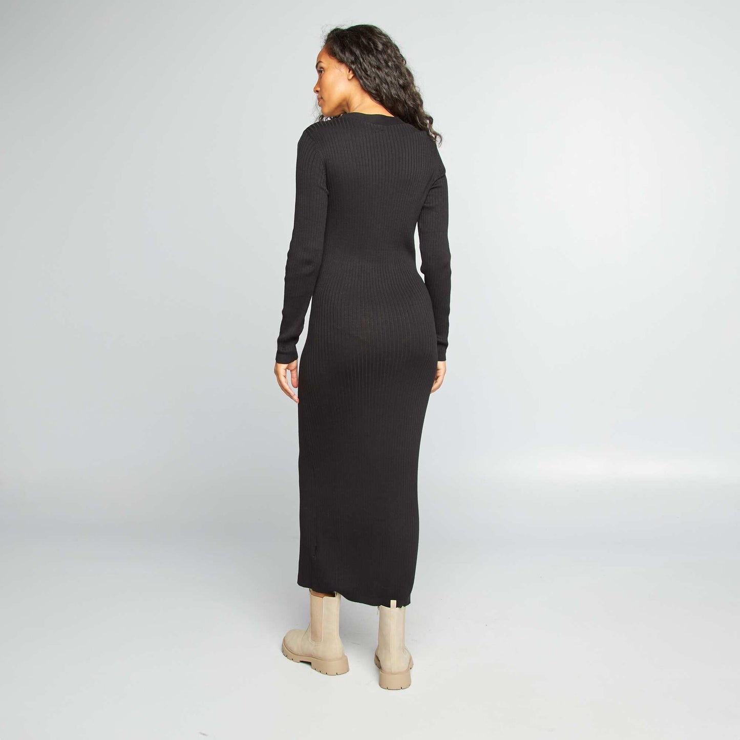 Robe longue fuseau c tel e noir