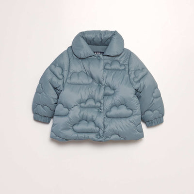 Doudoune quilt e motifs nuage Vert