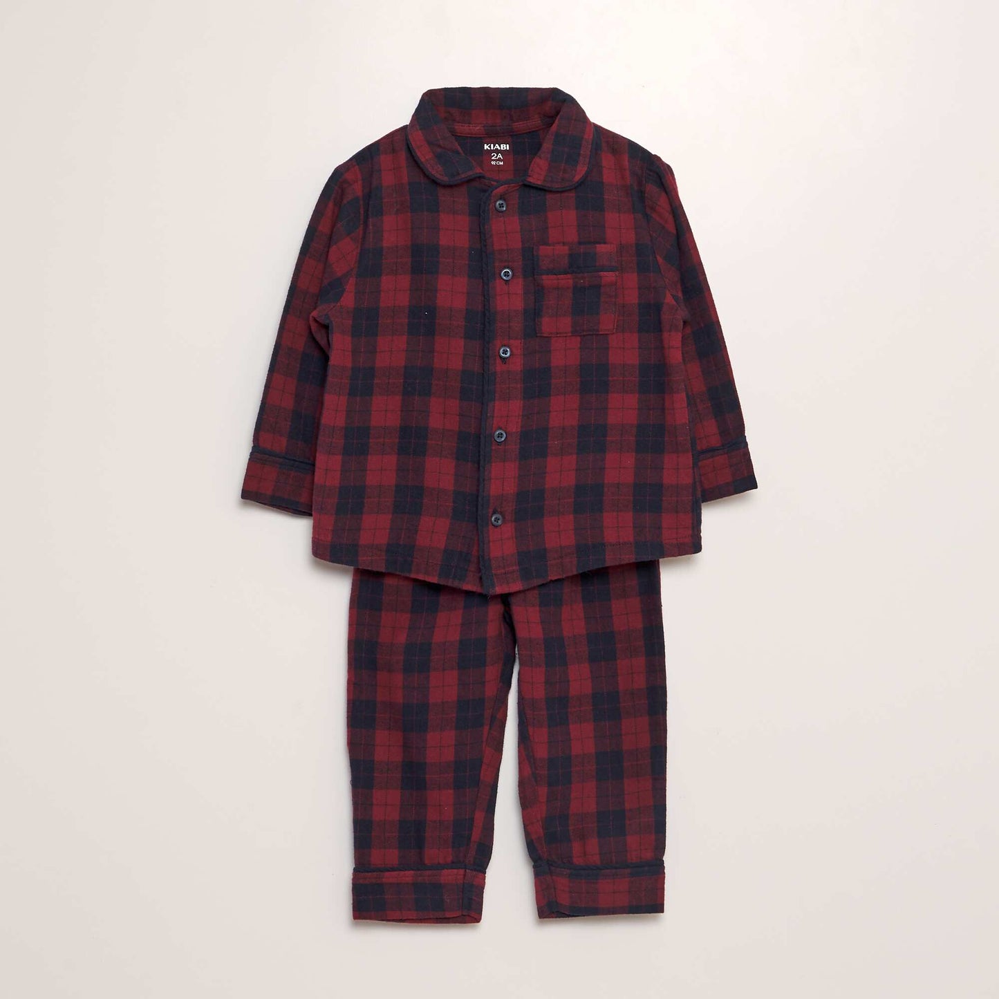 Ensemble pyjama long en flanelle - 2 pièces Rouge