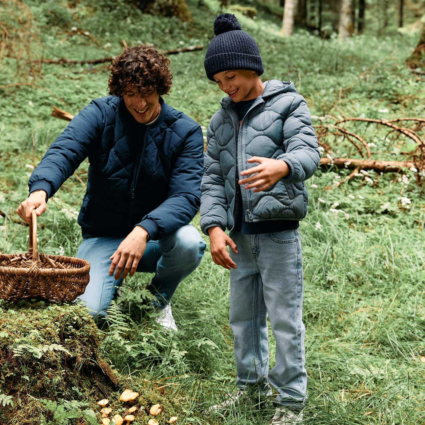 Doudoune quiltée à capuche Bleu