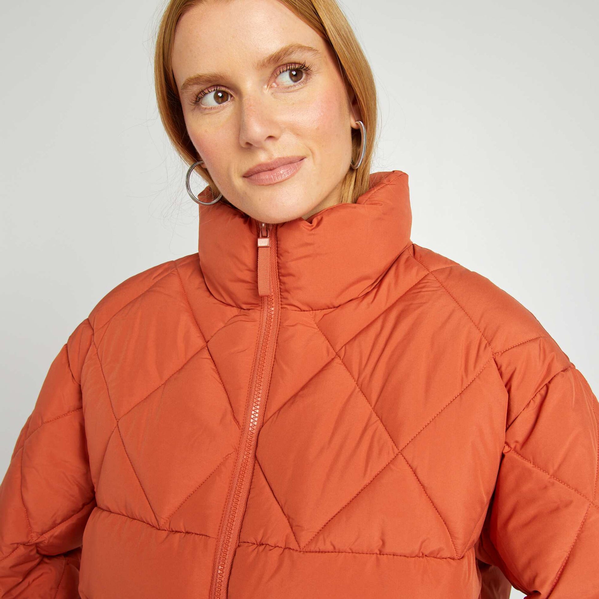 Doudoune quilt e forme oversize Orange