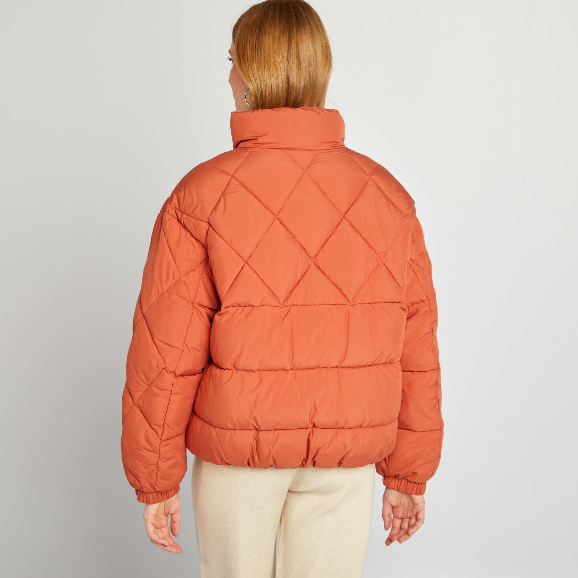 Doudoune quilt e forme oversize Orange