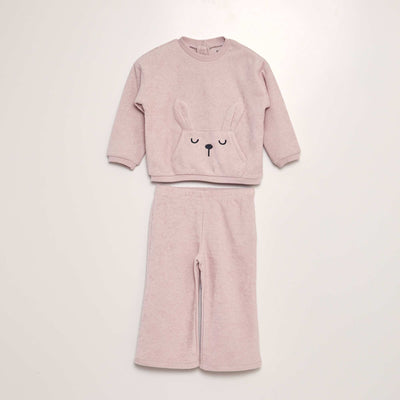 Ensemble pyjama ponge - 2 pi ces Rose
