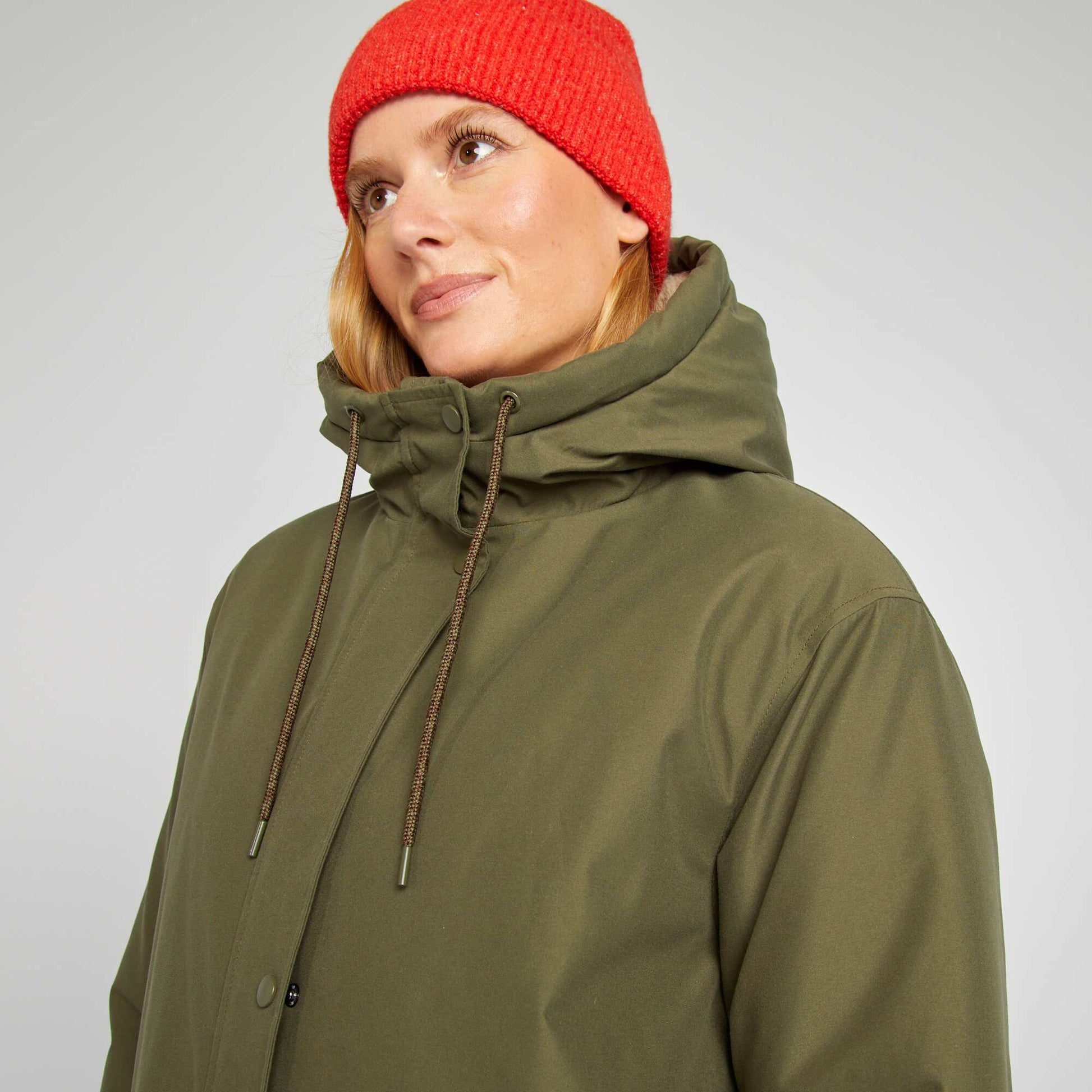Parka capuche doubl sherpa Kaki