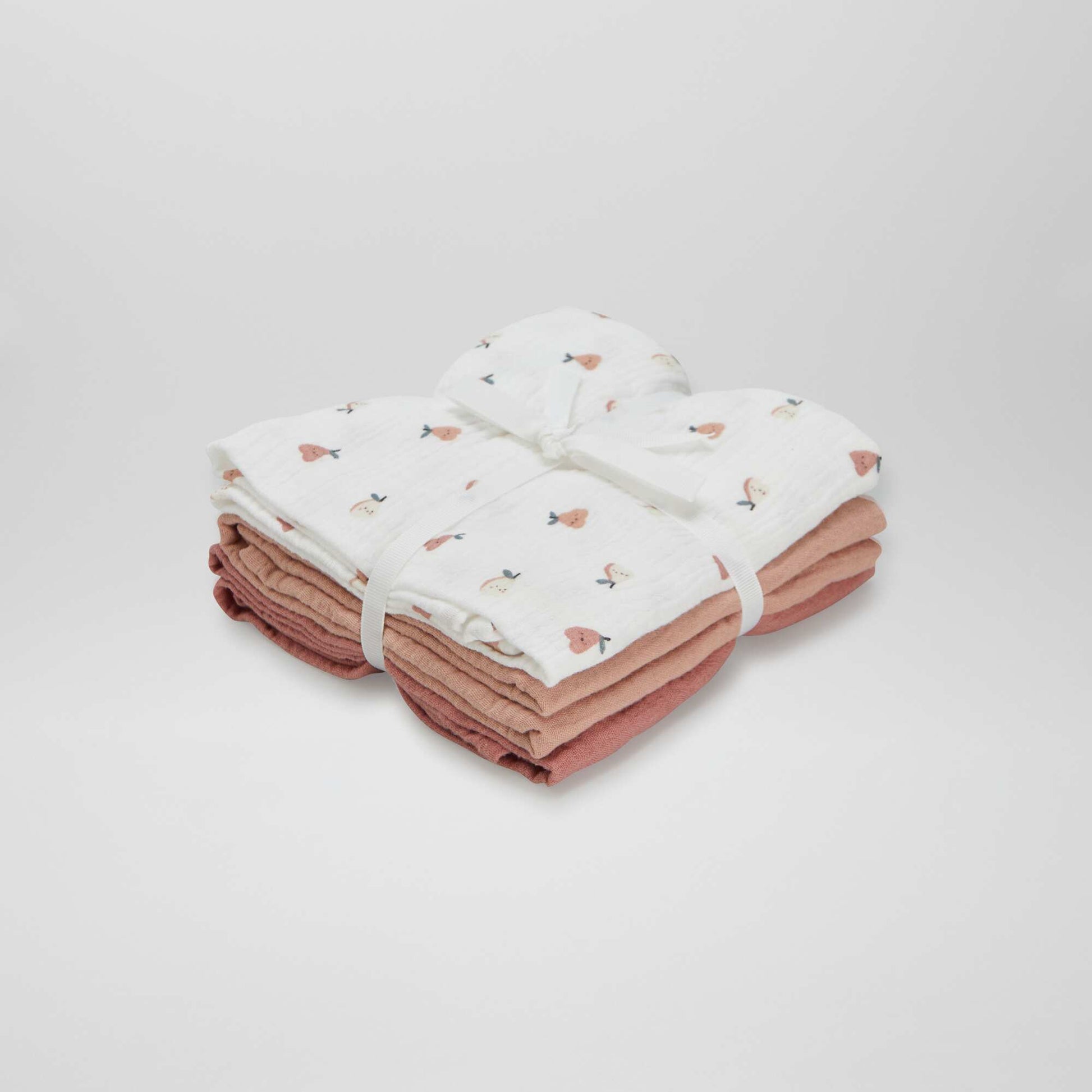 Lot de 3 langes Blanc/rouge