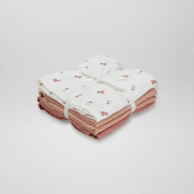 Lot de 3 langes Blanc/rouge