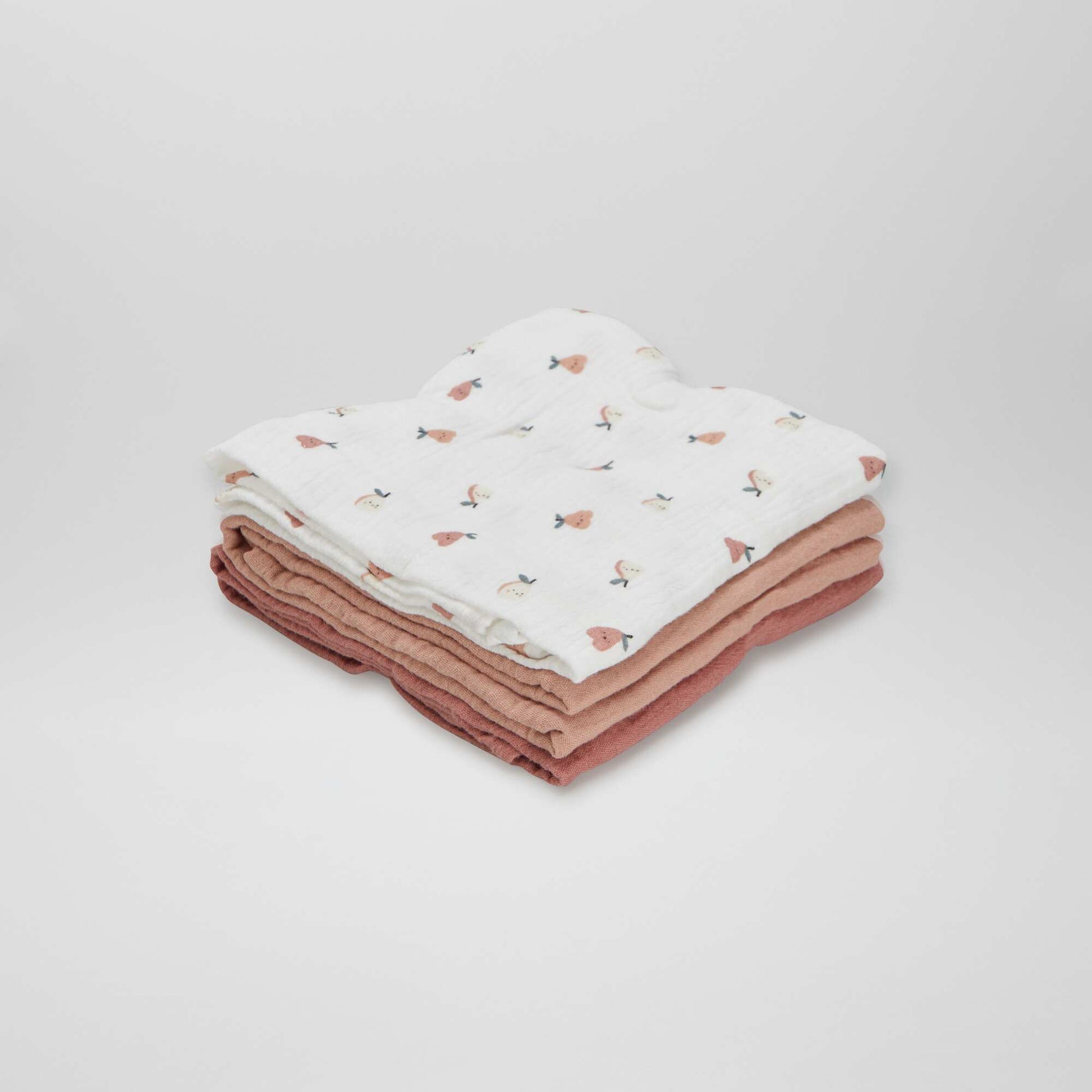 Lot de 3 langes Blanc/rouge