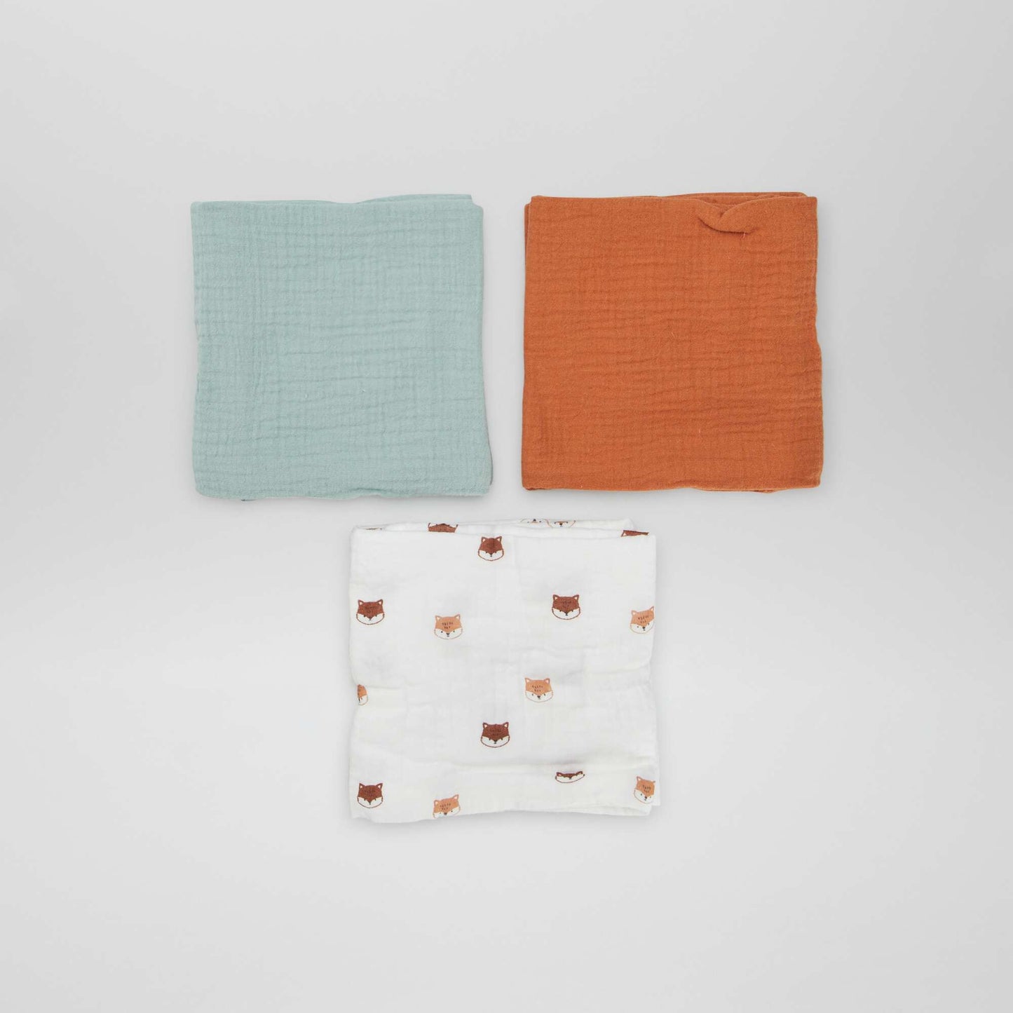 Lot de 3 langes BLANC/VERT