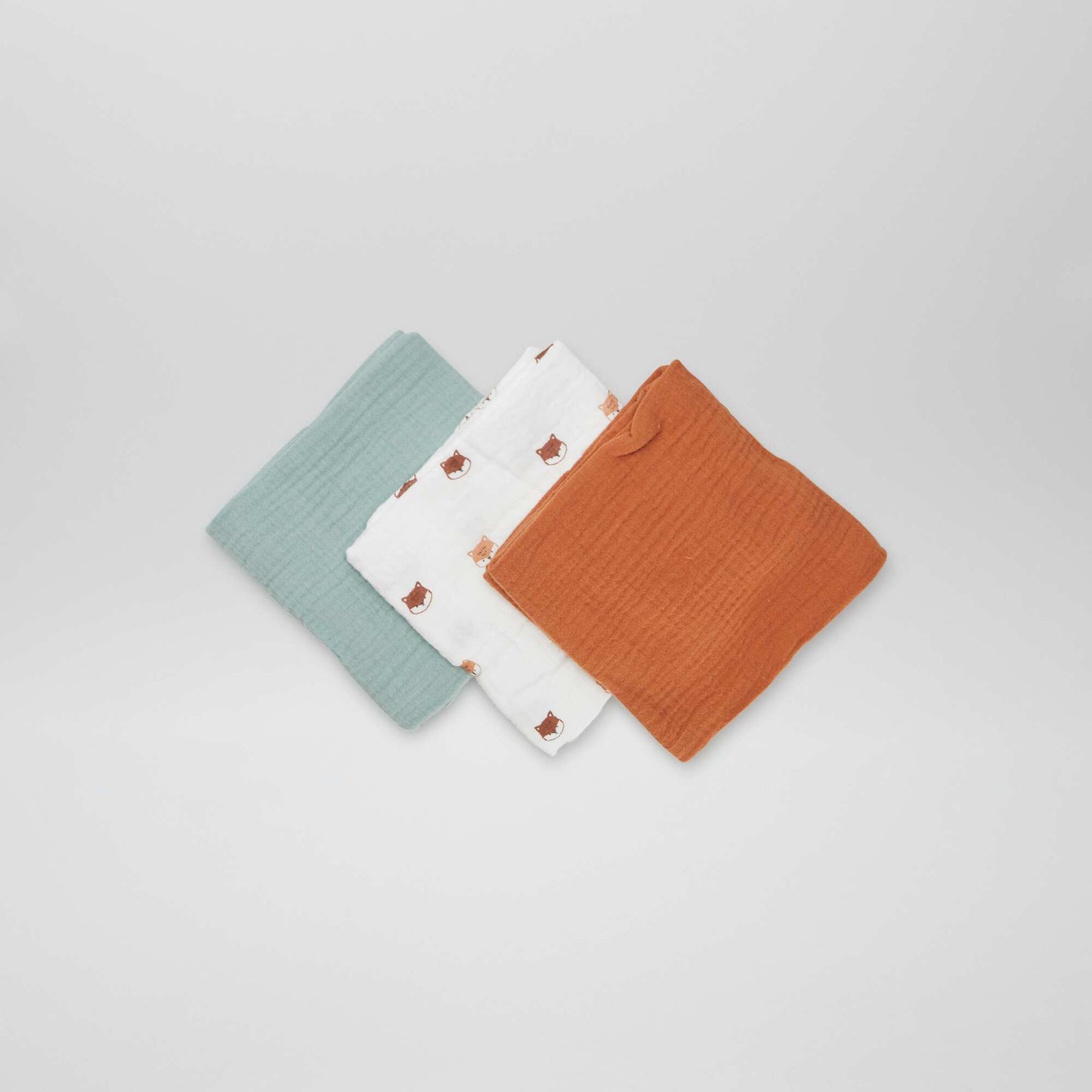 Lot de 3 langes BLANC/VERT