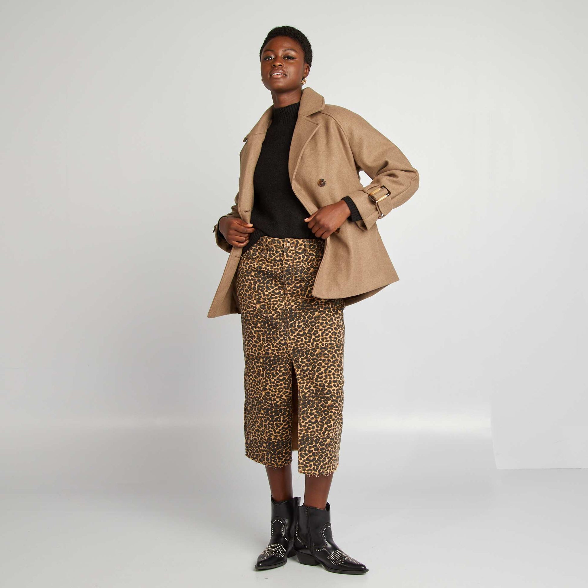 Trench court façon lainage Taupe