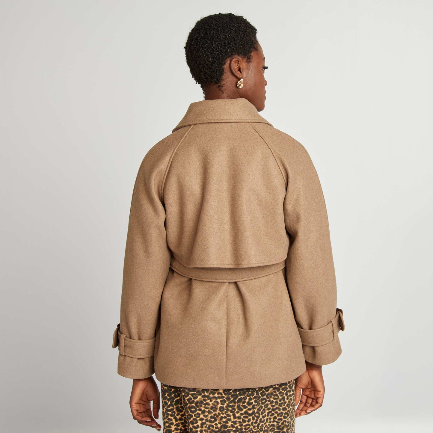 Trench court façon lainage Taupe