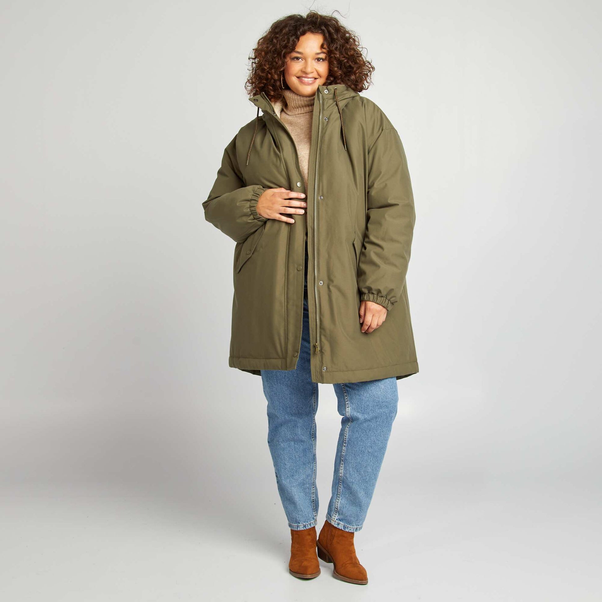 Parka à capuche Kaki