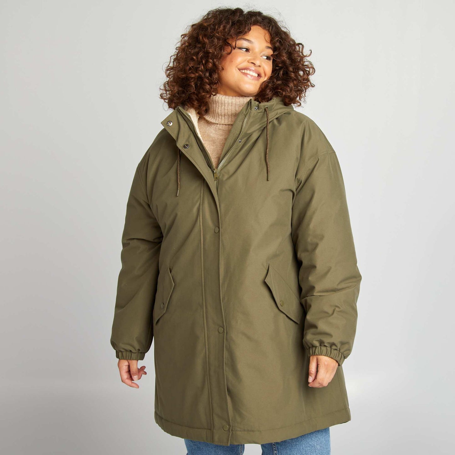 Parka à capuche Kaki