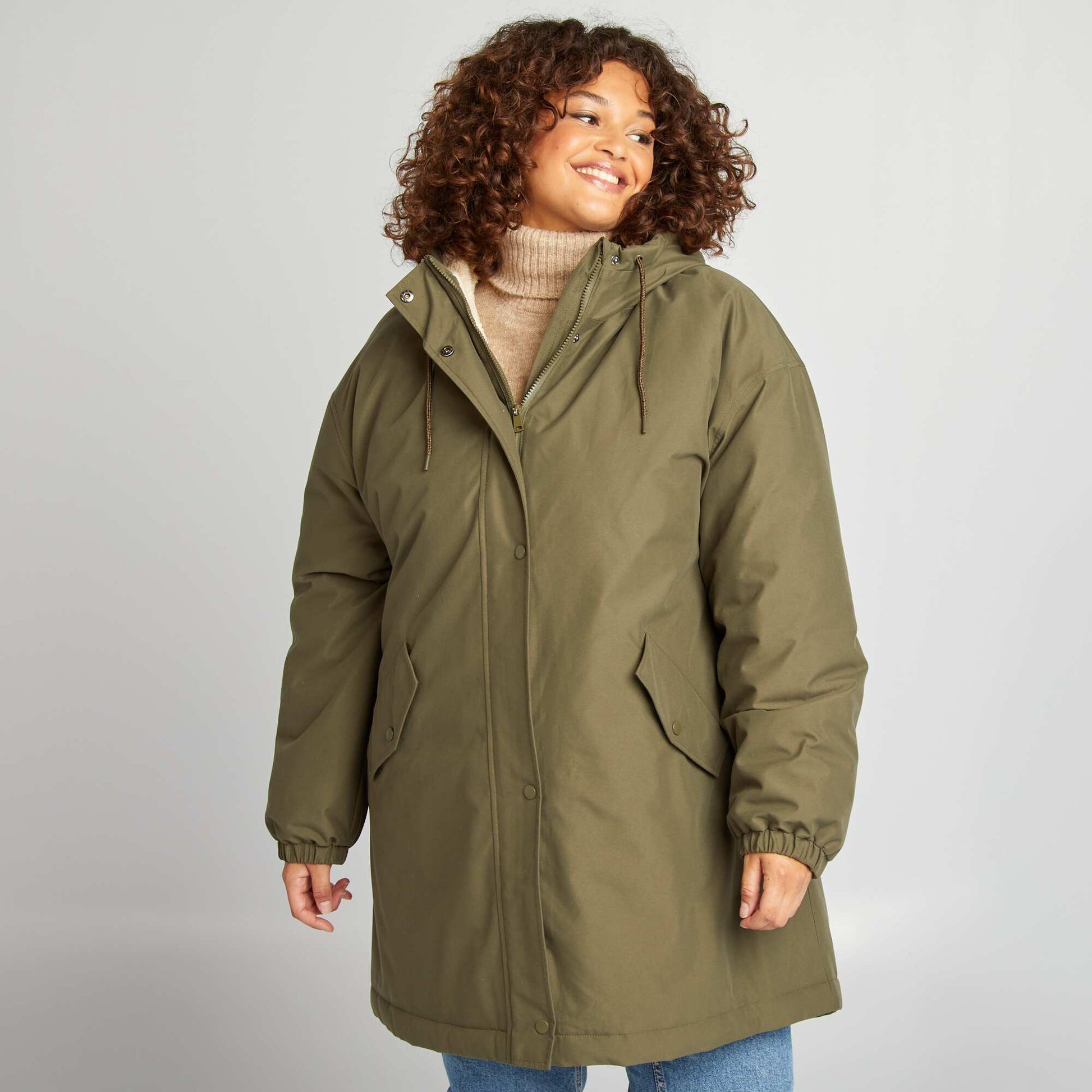 Parka à capuche Kaki