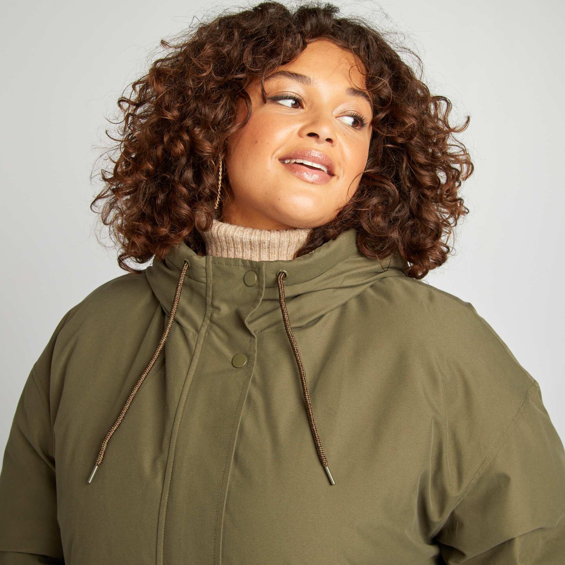 Parka à capuche Kaki