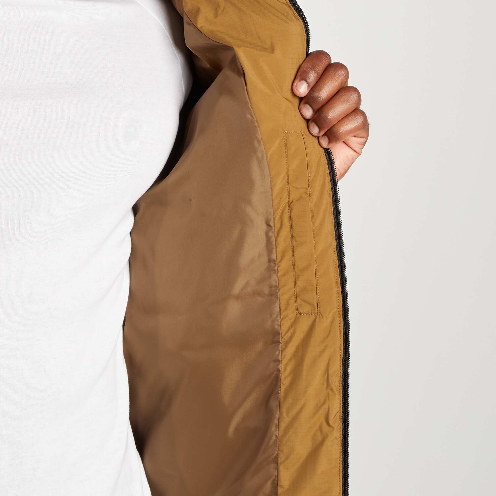 Doudoune matelass e capuche Marron