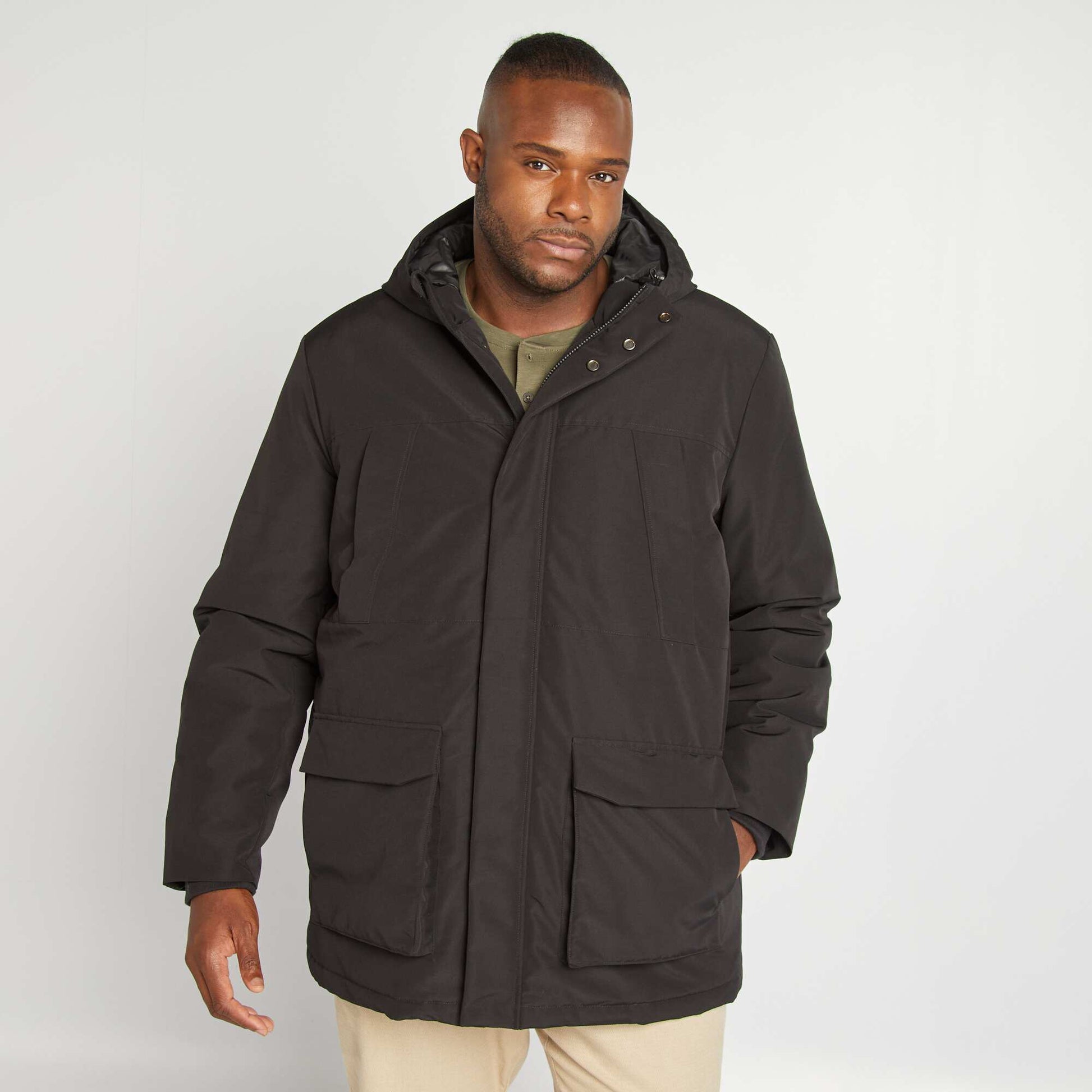 Parka à capuche noir