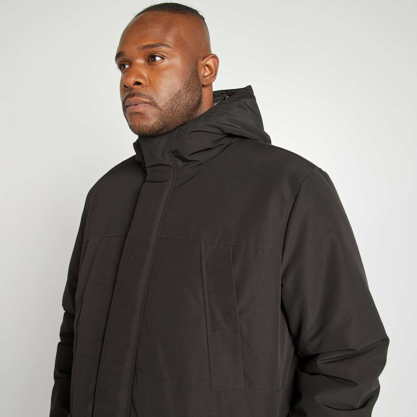 Parka à capuche noir