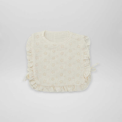 Bavoir double face avec broderie anglaise BEIGE