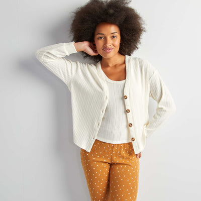 Ensemble d bardeur + gilet de nuit Beige