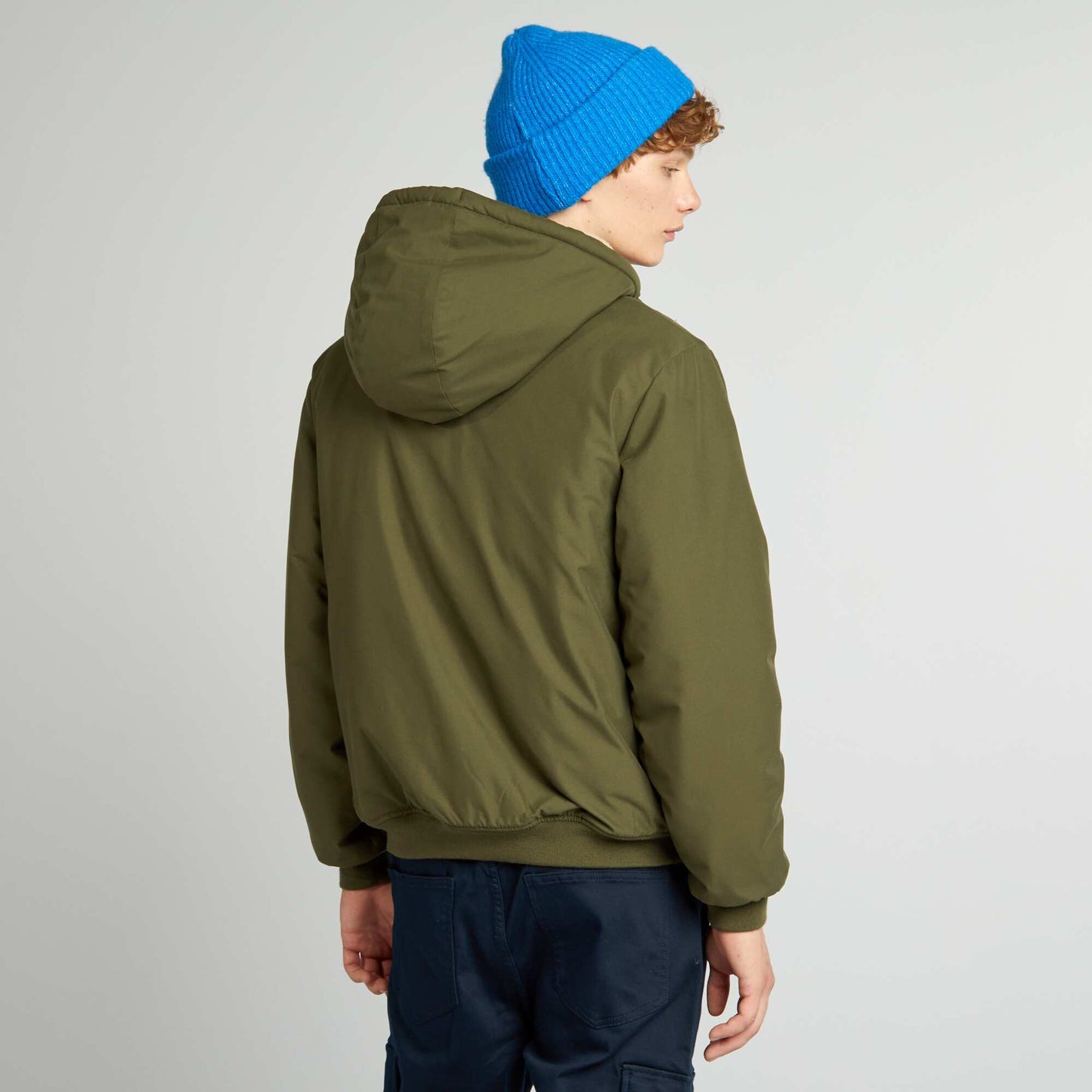 Blouson chaud avec capuche doubl e sherpa Vert