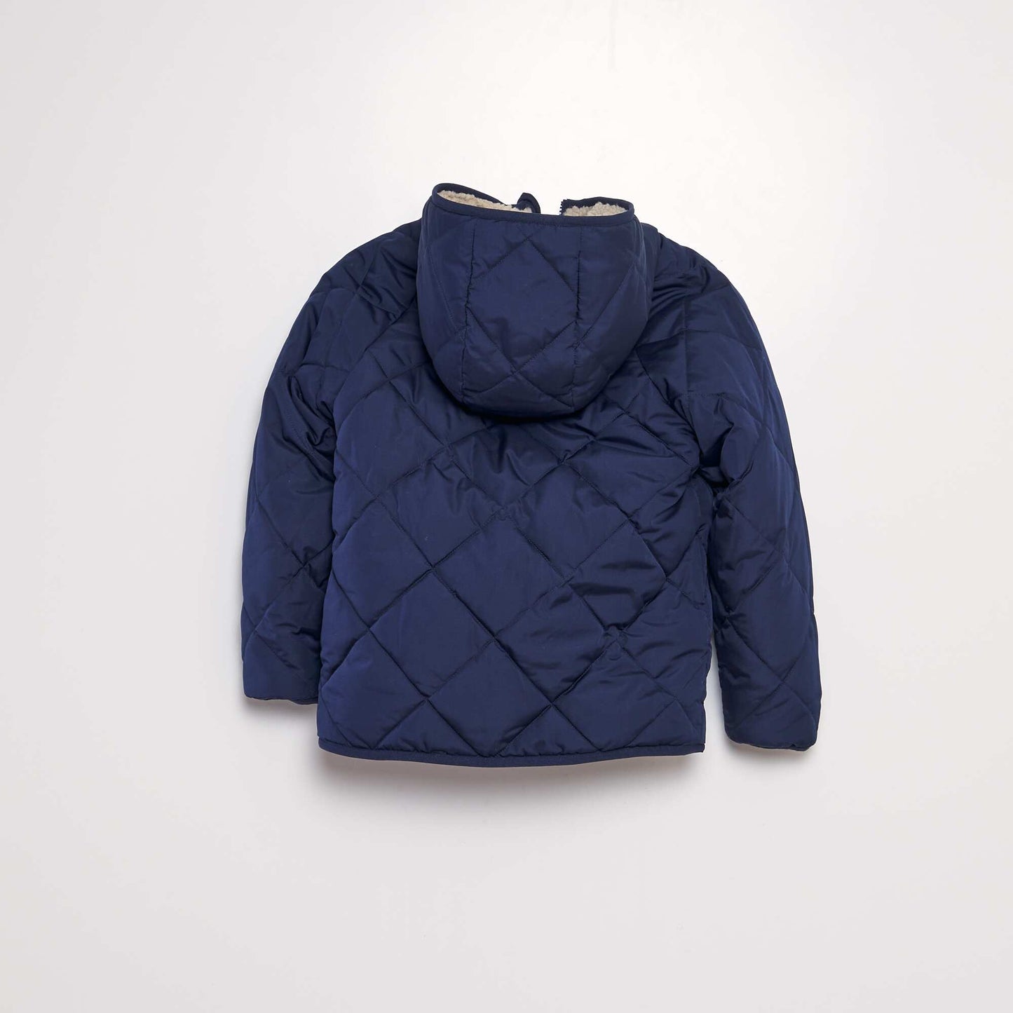 Blouson r versible effet moutonn Beige/bleu