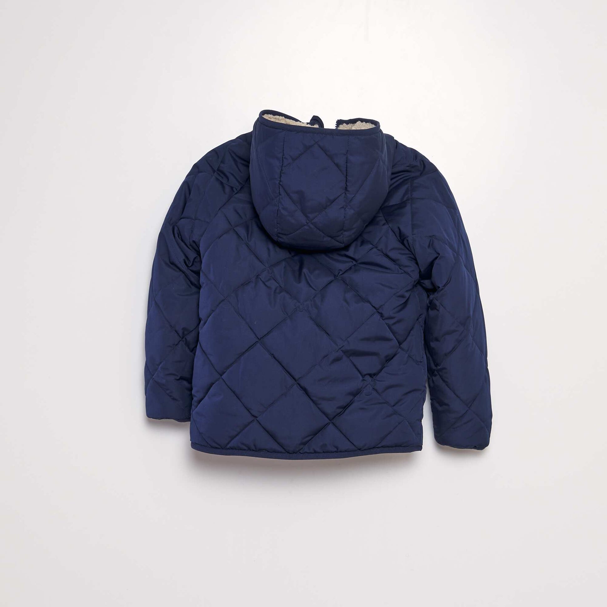 Blouson r versible effet moutonn Beige/bleu