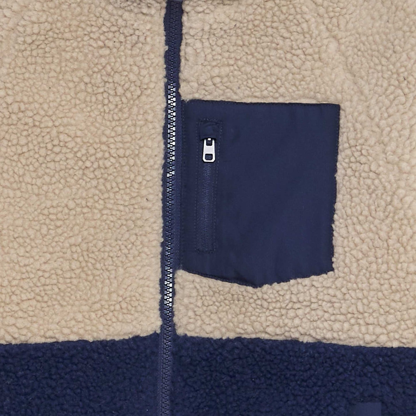 Blouson r versible effet moutonn Beige/bleu