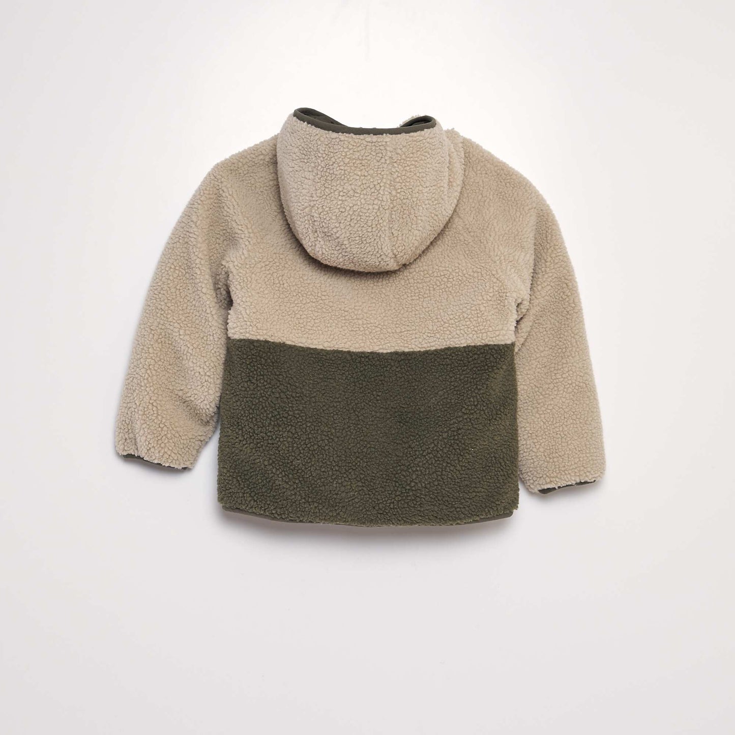 Blouson r versible effet moutonn Beige/kaki