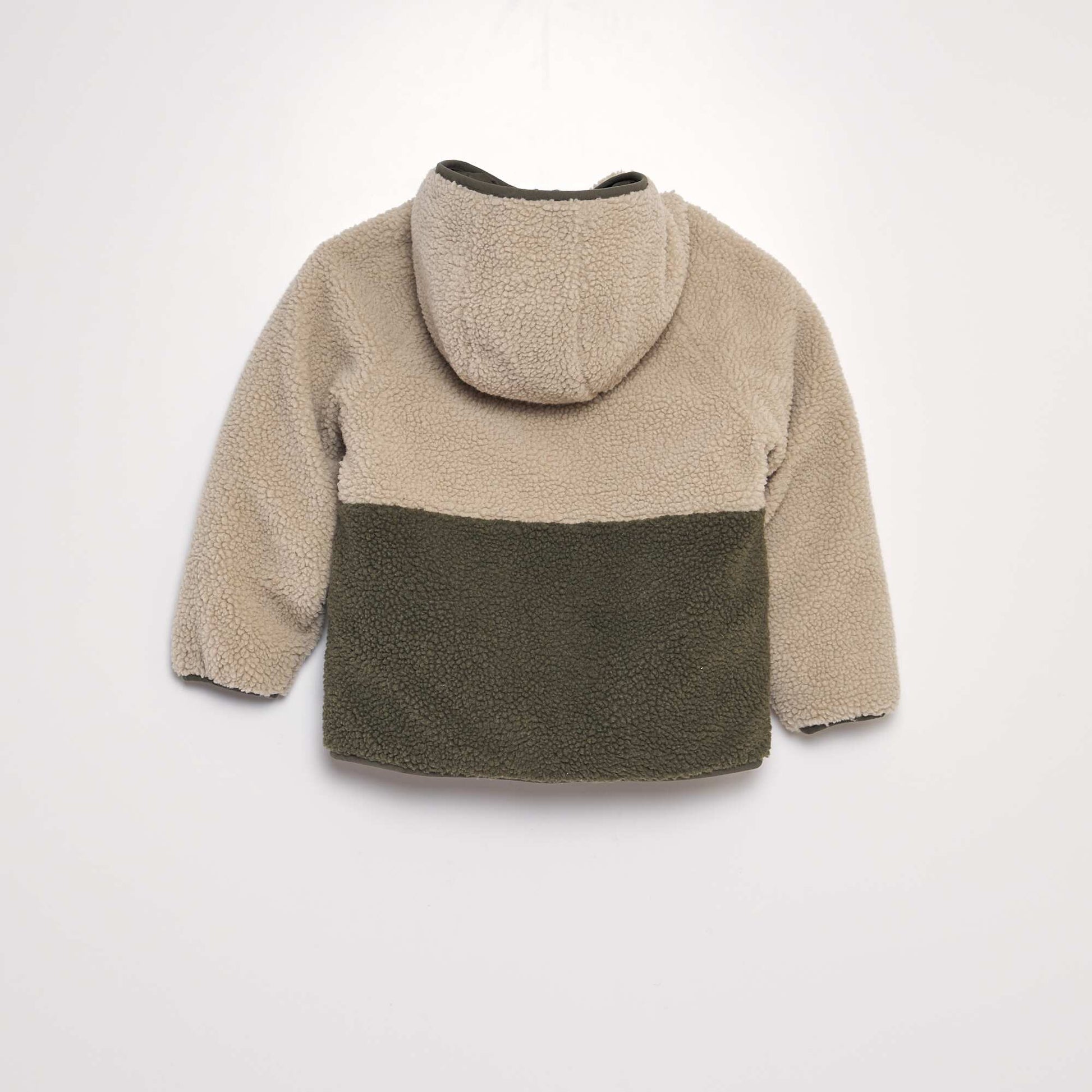 Blouson r versible effet moutonn Beige/kaki