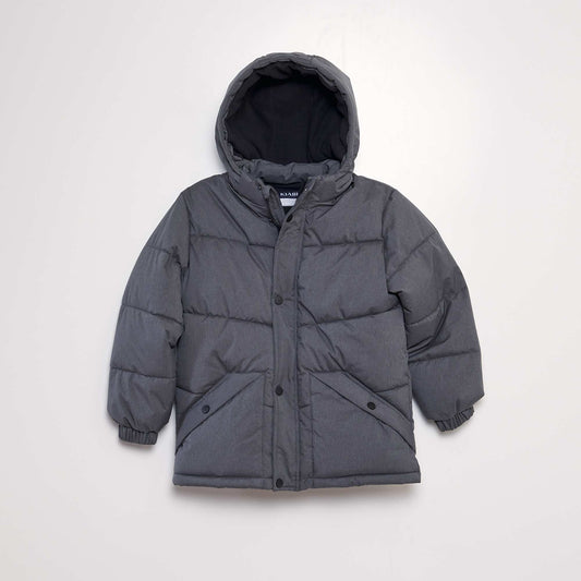 Doudoune mi-longue matelass e Gris fonc