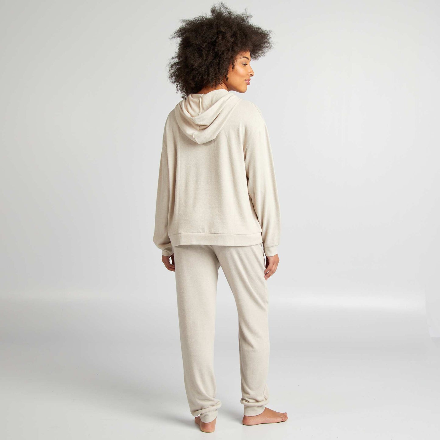 Ensemble sweat + pantalon en maille doudou BEIGE