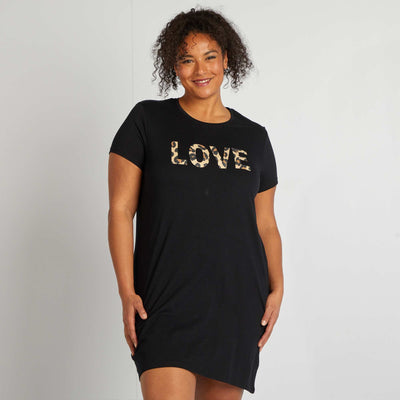 Chemise de nuit en jersey NOIR