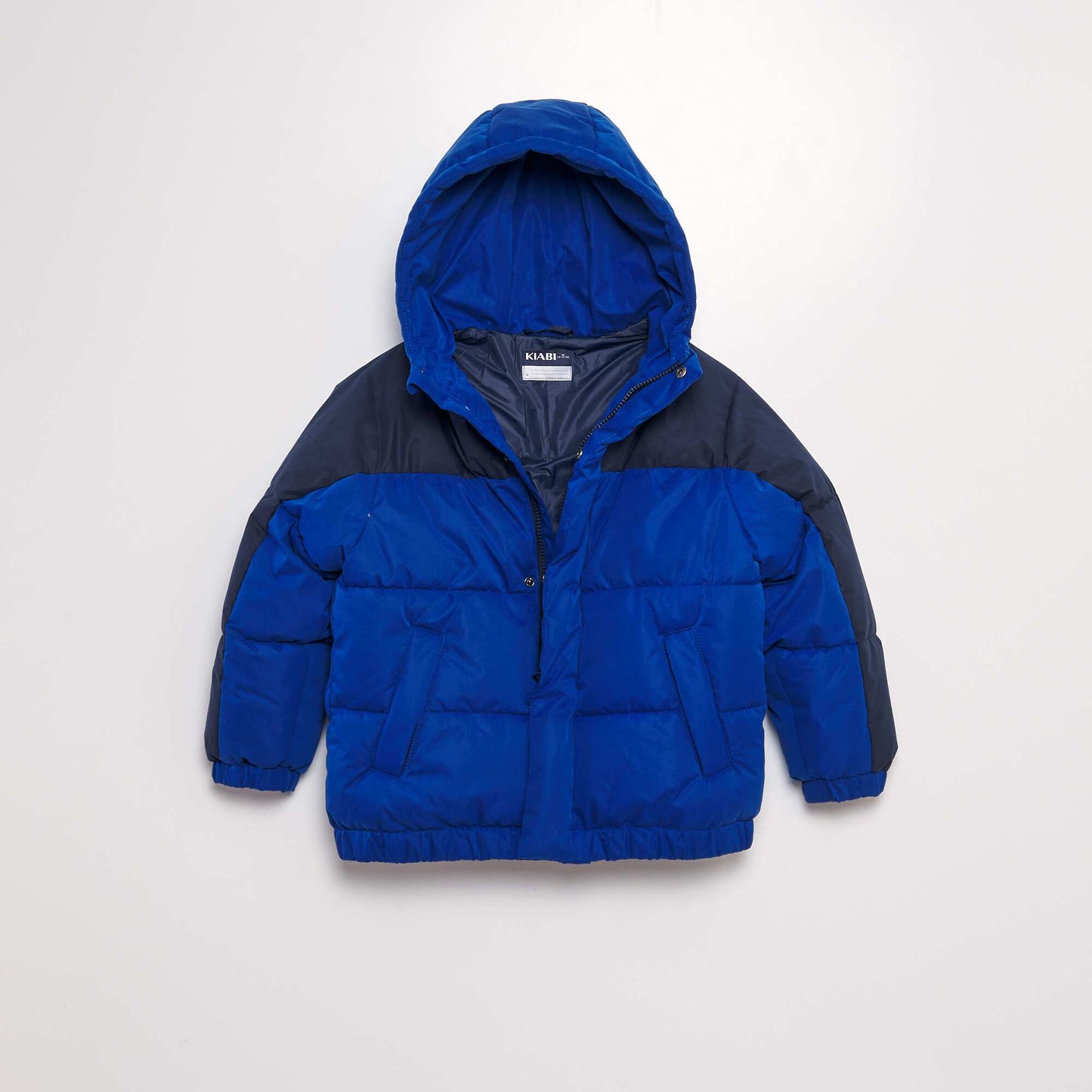 Doudoune color block capuche Bleu