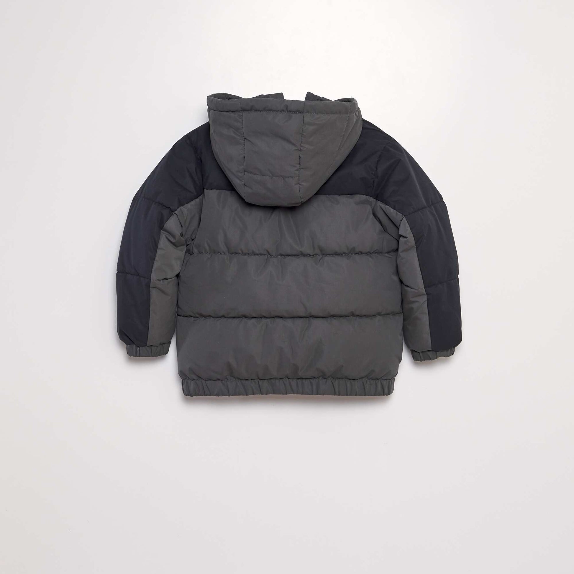 Doudoune color block capuche noir