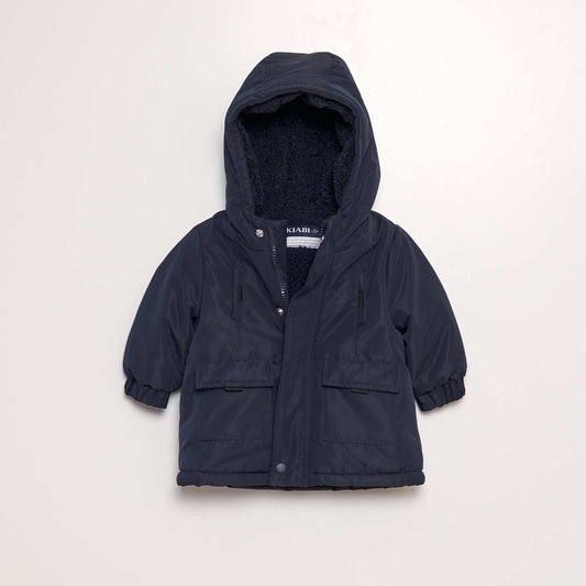 Parka chaude capuche Bleu marine