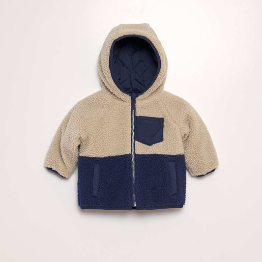 Blouson r versible capuche Bleu