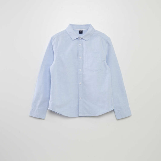 Chemise manches longues oxford Bleu